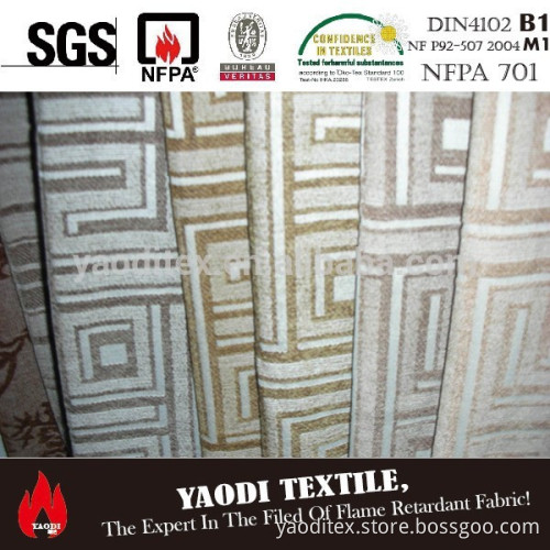 Luxury 100 polyester waterproof fire resistant jacquard upholstery fabric